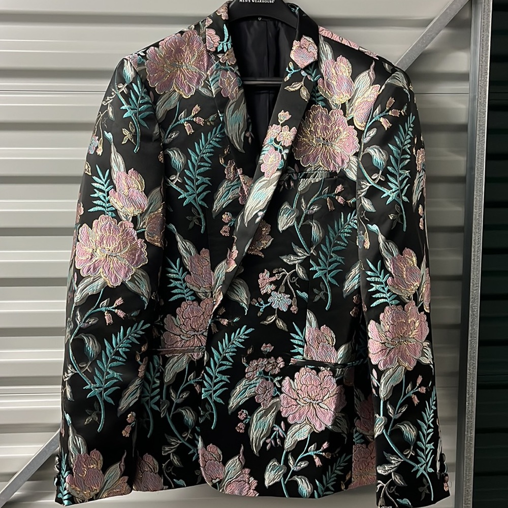 ASOS EDITION skinny blazer in floral jacquard - 44" Chest